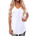 thumbnail image 5 of Summer Explosion Models Solid Color Loose V-neck Short Sleeve Dovetail Loose T-shirt, 5 of 5