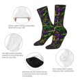thumbnail image 3 of Logiee Neon Mardi Gras Print Adult Socks for Men & Women,Calf Socks, Ankle Socks,Boots Socks,Breathable Casual Sock,Unisex Crew Socks, 3 of 6