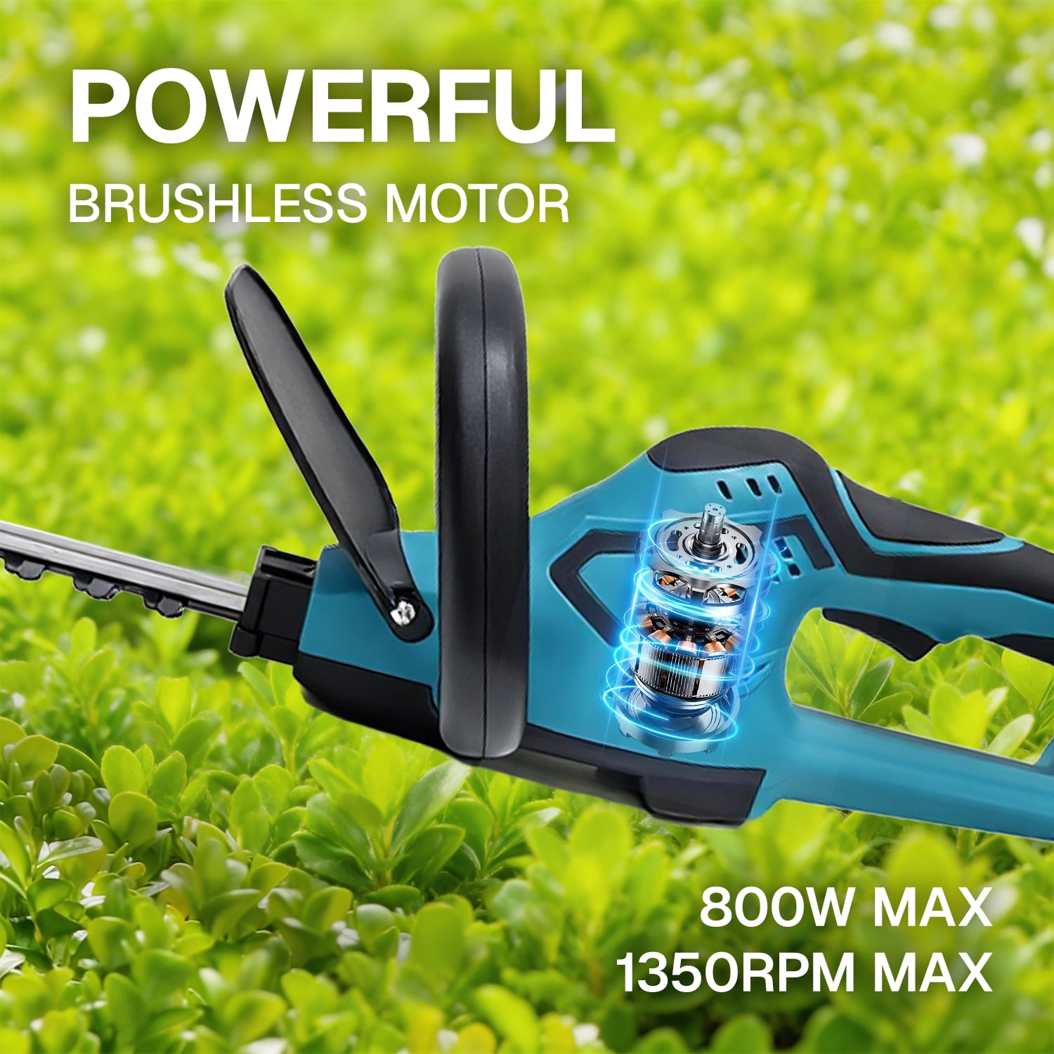BN-LINK 22” Cordless Hedge Trimmer, Bush Trimmer with Battery and Fast Charger, Electric Hedge Trimmer for Bush,Tree, Garden