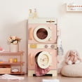 thumbnail image 6 of Robud Wooden Laundry Playset for Toddlers - Pretend Washing Machine, Dryer, Ironing Board & Accessories - Fine Motor Skills Toy for Kids Ages 3+, Pink, 6 of 13
