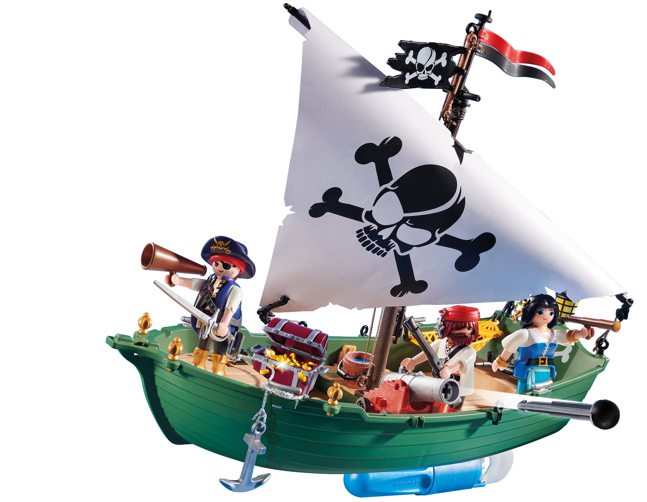 Playmobil Pirate Ship Yellow  Holder Tray w/ 6  Brown Cannon Cannonballs 