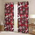 thumbnail image 2 of Homewish Xmas Snowflake Deer Curtains Pack of 2 (42x84 Each) for Kids Boys Girls,Geometric Plaid Grid Curtains Blackout,Merry Christmas Bedroom Curtains,Breathable Home Decor, 2 of 6