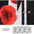 thumbnail image 6 of Floral Shower Curtain Flower Shower Curtain Shower Curtain Stripe Poppy Shower Curtain Black and White Striped Shower Curtains Set with Hooks Red and White Shower Curtains for Bathroom, 72" Wx72 H, 6 of 6
