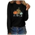thumbnail image 1 of EQWLJWE Chemises à Manches Longues pour Femmes Liquidation C'est l'Automne Col Rond Imprimé Pull Hauts Blouse à Manches Longues Vêtements d'Automne pour Femmes, 1 of 4