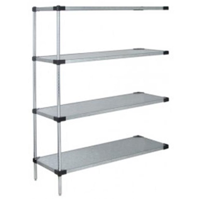 4-Shelf, Galvanized Steel Solid Shelving Add-On Unit - 14 x 42 x 63 in.