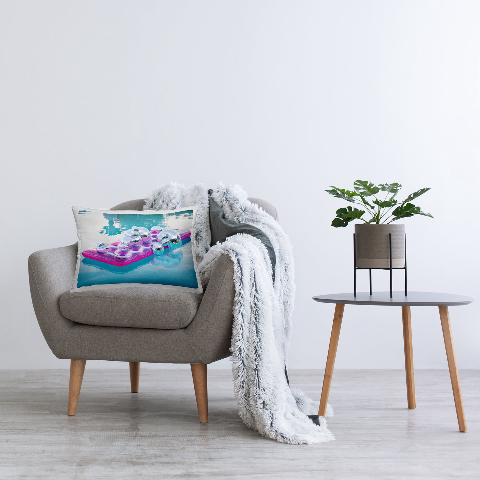 Stupell Industries Tropical Disco Pool Float Decorative Printed Throw Pillow Design by Ziwei Li
