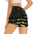 thumbnail image 3 of Goofa American Flag Camo Printed Women 2 in 1 Running Shorts,Quick Dry Athletic Workout Shorts,High Waisted Athletic Shorts with Liner Pockets-Small, 3 of 9