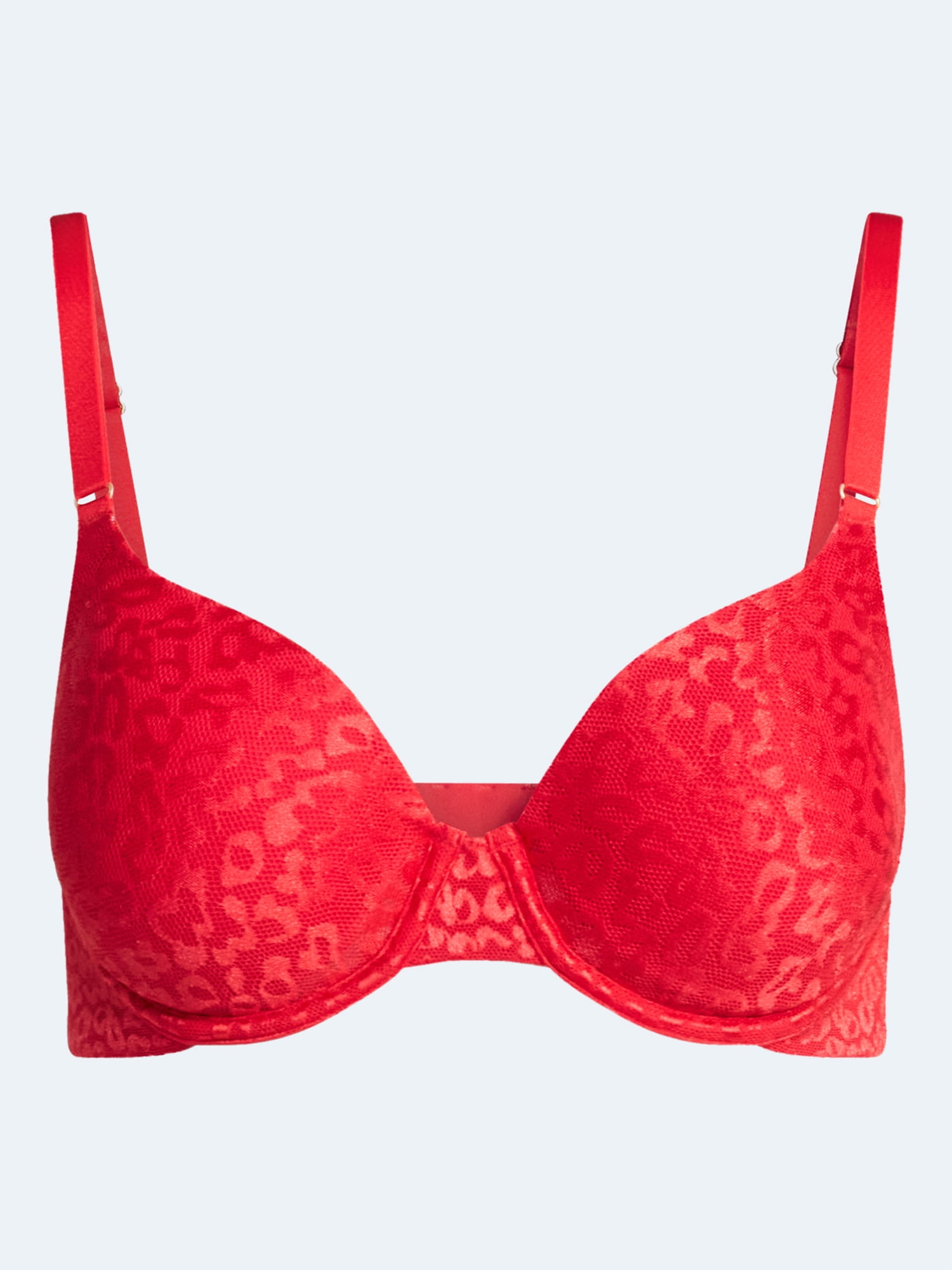 Joyspun Women's Leopard Print T-Shirt Bra, Sizes 32A-42DDD