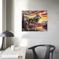 thumbnail image 4 of Wolf Canvas Wall Art Wolf on the Mountains Pictures Prints Wall Decor Animals Landscape Artwork for Office Home Decor Framed, 4 of 6
