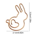 thumbnail image 3 of 10PC Bunny Paper Clip Easter Rabbit Bookmark Decorative, Rose Gold, Metal, Electroplated, Lightweight, Portable Design, For Office Document Organization, 32x21mm, 3 of 6