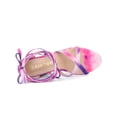 thumbnail image 4 of BLISSFUL STEP Women's Tie Dye High Heel Sandal Platform Block Heel Prom Sandals Purple 9, 4 of 7