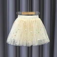 thumbnail image 2 of Cathalem Girls Skirts Toddler Girls Layered Tutu Skirt Sparkling Sequin Tulle Dance Skirts (Beige,4-5 Years), 2 of 4