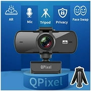 PQ Holographic Webcam, 1080p & 1440p Full HD+, with Mic, Noise Reduction, Privacy Cover, Tripod, USB, for PC/Mac/Video