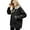 Black, variant on Loose Women's Denim Jean Jacket Long Sleeved Cowboy Outwear Hooded Spring Fall Womens Coat S-XXL