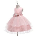 thumbnail image 6 of Esaierr Kids Toddler Girls Flower Princess Dress Princess Dress Fluffy Formal Dress Little Girls Party Wedding Formal Dresses Mesh Dress Flower Baby Performance Dress, 6 of 7