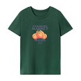 thumbnail image 1 of Camiseta de mujer de verano con cuello redondo, informal, ajuste regular, camiseta básica para senderismo, playa M, 1 of 7