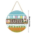 thumbnail image 3 of YWIYIUD 1PC Easter Wreath Rabbit Wooden Front Door Wreath 12 Inch, Easter Rabbit Eggs Wooden Sign, Round Easter Hanging Sign for Holiday Home Door Wall Farmhouse Decorations Indoors Outdoors, 3 of 6