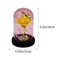 thumbnail image 3 of Eespoir Glass Covered Foil Rose, Eternal Flower Ornament, LED Night Light Decor, For Valentine's Day Gift Giving, Home Party Decor(Yellow), 3 of 7