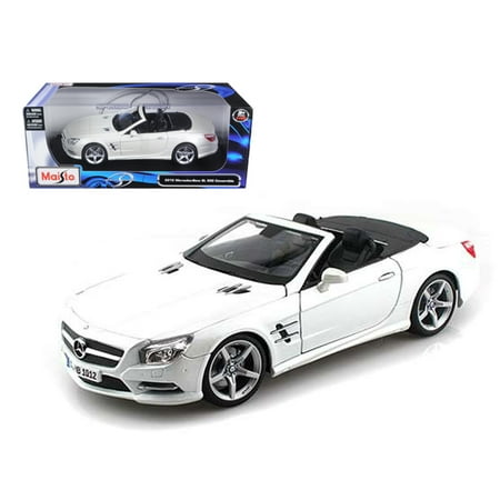 Mercedes Sl500 Convertible - 2012 Mercedes SL 500 Convertible Pearl White 1/18 Diecast Model Car by Maisto