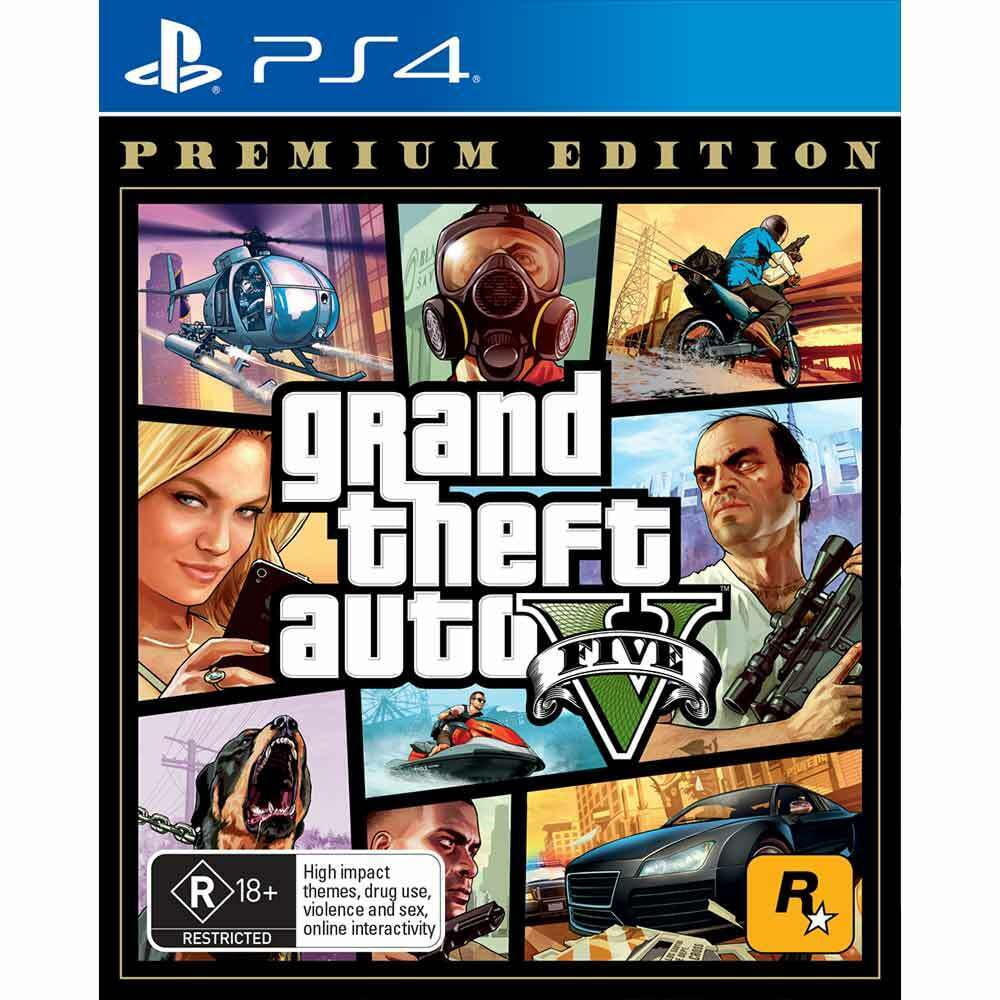 New Grand Theft Auto: V Premium Edition for Sony PS4 / PS5 Rockstar Crime -