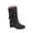 Black, variant on Fesfesfes Ankle Boots For Women Current Season Winter New Black Brown Short Elevated Inner Height Slope Heel High Heels Mid Length Boots US:6(37)