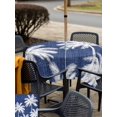 thumbnail image 5 of Outdoor Tablecloth with Umbrella Hole for Patio/Picnic/Party/Camping, Indigo Blue Palm Trees Waterproof Table Cloth Square Cover Washable, Farmhouse Tropical Summer Beach (54"x 54"), 5 of 9