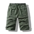 thumbnail image 4 of M-5X Plus Size Cargo Shorts for Men Big and Tall with Pockets and Belt Relaxed Straight Leg Elastic Waist Solid Color Hiking Work Short, 4 of 4