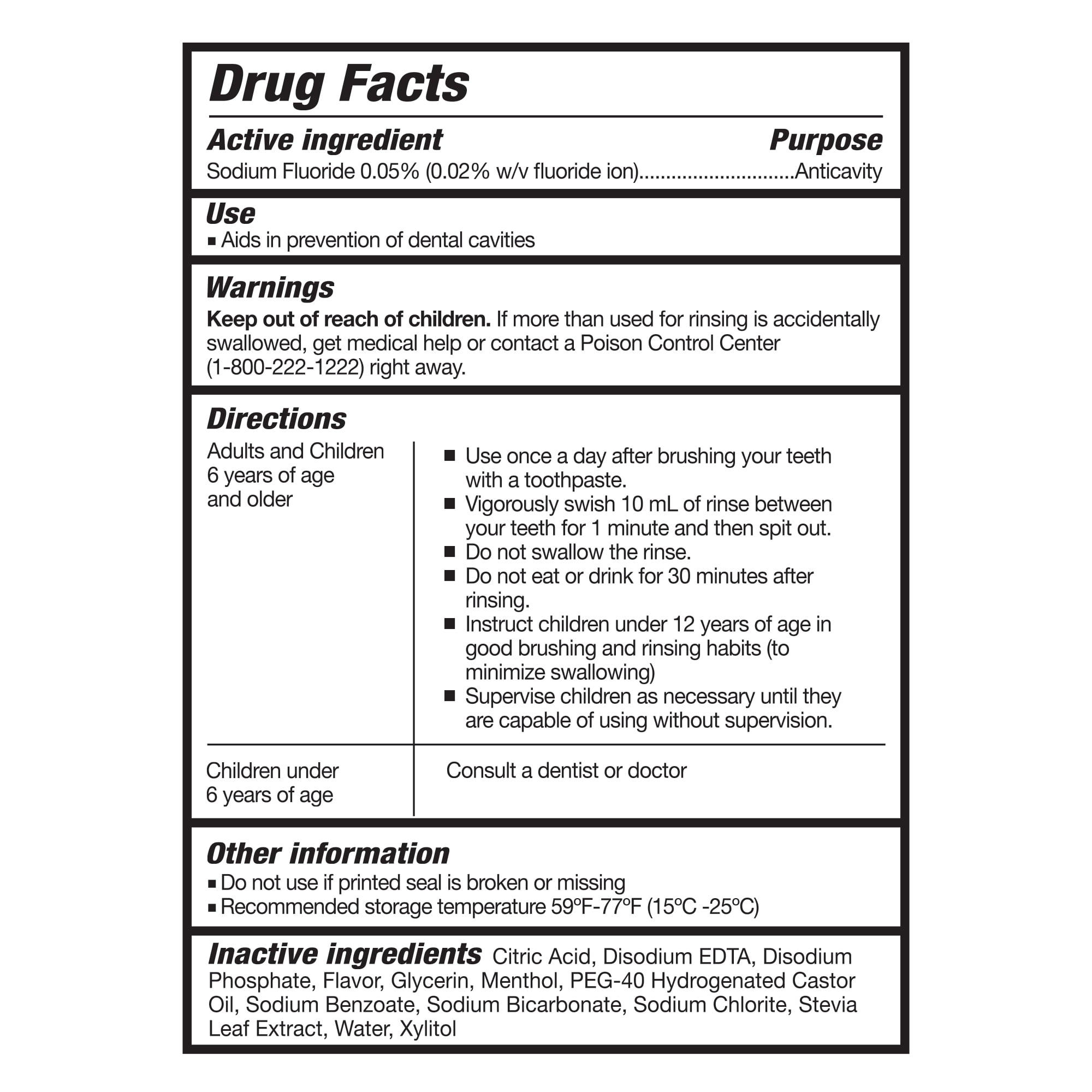 Equate Anticavity Oral Rinse Mouthwash, Glistening Mint, 16 fl oz