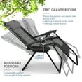 thumbnail image 2 of Hearth & Harbor Oversized Zero Gravity Chair, Padded Outdoor Lounge Chair with Headrest and Cup Holder, Black/Gray, 2 of 10