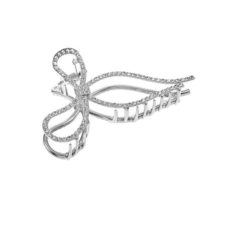 Believe by Brilliance Fine Silver Plated Hair Clip, Bow Motif, 1 Pieces
