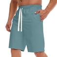 thumbnail image 2 of LiuXxxx Men Summer Casual Athletic Beach Shorts Solid Drawstring Sports Workout Shorts with Pockets Light Blue XL, 2 of 8