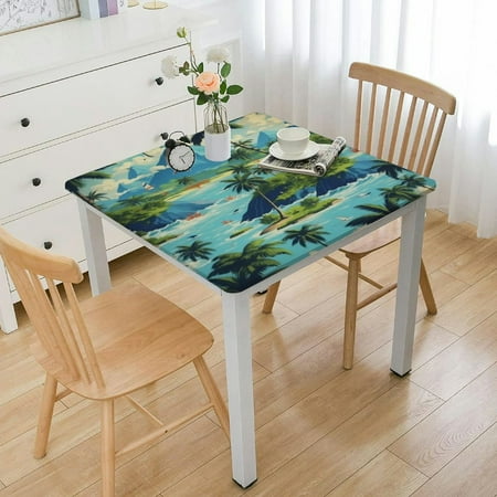 Waterproof Square Table Cloth Cover Decorations Square Tablecloth for Home Dining Room Kitchen Decor Hawaii Beach Golf Course Printing