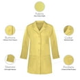 thumbnail image 2 of Panda Uniform by HeedFit Women's 32" Medical Lab Coat, Snap Front, Notched Lapel, Yellow, L, 2 of 6