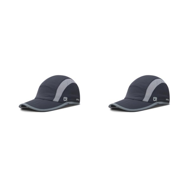 Guardurnaity Hombres Mujeres Gorras de béisbol Plegable de secado rápido Unisex Protección Sombrilla Sombrero transpirable Al aire libre Correr Gris oscuro 2piezas