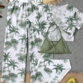 thumbnail image 5 of Children'S Swimsuit Four Piece Set, Gauze Pants, Cover Up, Suspender, Bikini Green 11-12Y, 5 of 9