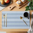 thumbnail image 2 of Blue Stripes Placemats Set of 12 Modern Simple Geometric Striped Pattern Place Mats Indoor Wipeable Table Mats Washable Cloth Dining Table Placemats for Kitchen Holiday Party Home Decor 13x19 Inch, 2 of 9