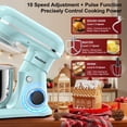 thumbnail image 2 of Honinst Stand Mixer, 4 QT 10+P Speeds with Tilt-Head Electric Mixer, 3-In-1 Kitchen Mixer with Dough Hook, Whisk, Beater, Bowl for Baking, Cake and Most Home Cooks, 2 of 8