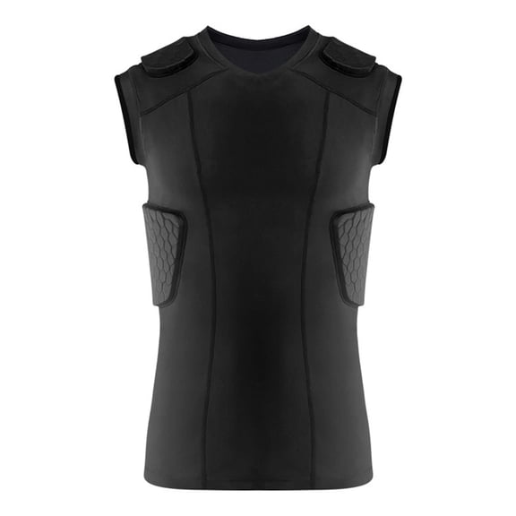 tegongse Padded Compression Shirt Football Rib Protector Pad Back Protector Padded Shirt Protective Gear for Baseball Basketball