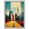thumbnail image 1 of Broadway New York City Street Modern Cityscape Artwork Framed Wall Art Print A4, 1 of 4