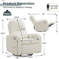 thumbnail image 5 of Aemeios Swivel Manual Recliner Chair Teddy Fabric Nursery Glider Rocker Recliner, White, 5 of 10
