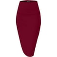 thumbnail image 3 of Byworldtasic Womens Skirts Women's Office Work Pencil Skirt Stretch High Waist Knee Length Bodycon for Business and Casual Wear, 3 of 4
