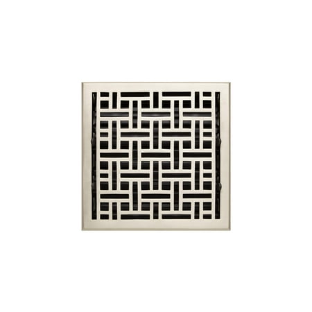 

Signature Hardware 925584-10-10 Wicker Style Brass Floor Register - Nickel