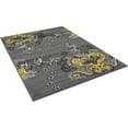 thumbnail image 3 of Allstar 8x10 Modern Area Rug in Yellow with Charcoal Grey Graphic Floral design (7' 9" x 9' 8"), 3 of 9