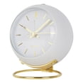 thumbnail image 1 of Reloj despertador de cuarzo moderno de 15 dB, silencioso, diseño sencillo, con luz nocturna y batería. blanco, 1 of 8
