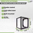 thumbnail image 4 of NavePoint 9U Server Rack with Swing Gate - 9U Wall Mount Rack for 19 Inch IT Equipment Open Frame Rack – Network Rack Wall Mount for AV & Server Equipment 18” Deep 9U Rack, Black, 4 of 6