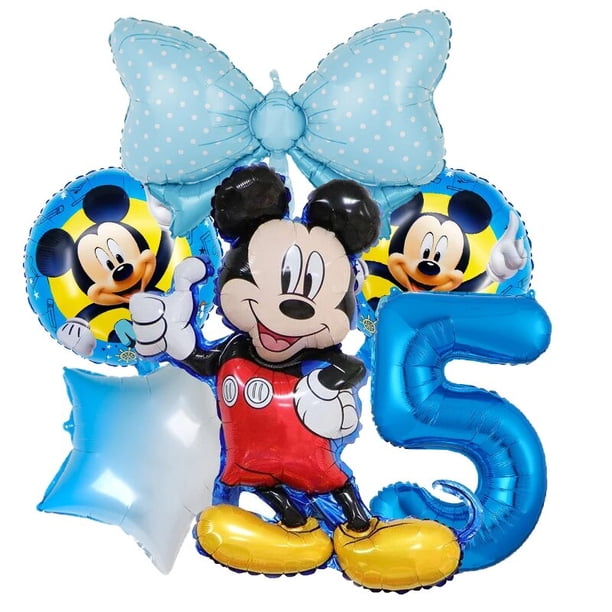 Juego de Globos de aluminio de Minnie Mouse rosa de Disney, decoración de fiesta de cumpleaños para niña, 1, 2, 3, 4, 5, 6 y 7, suministros para baby shower, 1 Juego