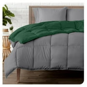 Homehours / Extra Long Comforter - Reversible Colors - Goose Down Alternative - Ultra-Soft - Premium 1800 Series - All Season Warmth - Bedding Comforter (/ XL, Grey/Forest Green)