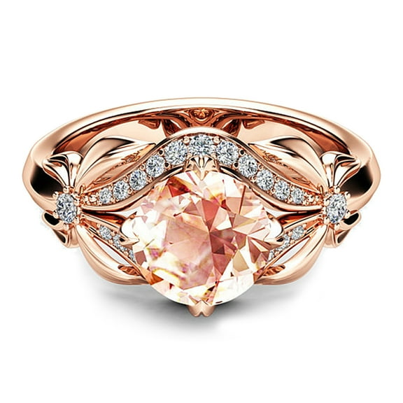 OPOLSKI Bow Cubic Zirconia Finger Ring Wedding Party Engagement Jewelry Rose Gold