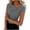 Gray, variant on Women's Short Sleeve Shirts Irregular Neck Slim Fitted Casual Tops Summer Fashion Dressy Beach Tops