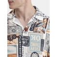 thumbnail image 2 of No Boundaries Men's & Big Men's Rayon Print Button Up Shirt with Short Sleeves, Sizes XS-5XL, 2 of 5